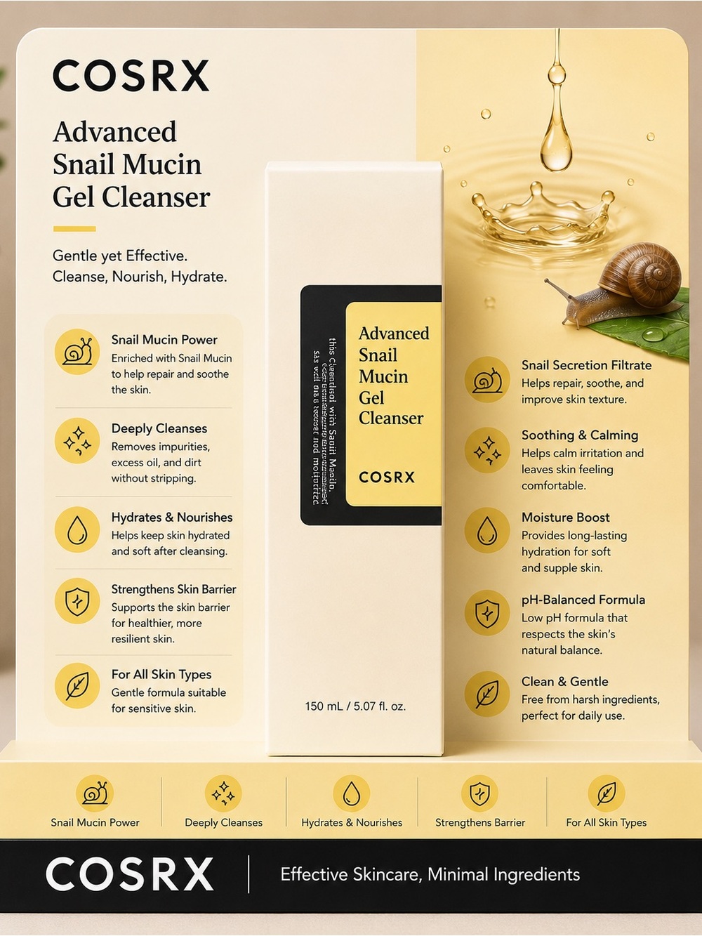 COSRX Advanced Snail Mucin Gel Cleanser
